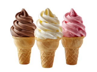 Three cones look so appetizing