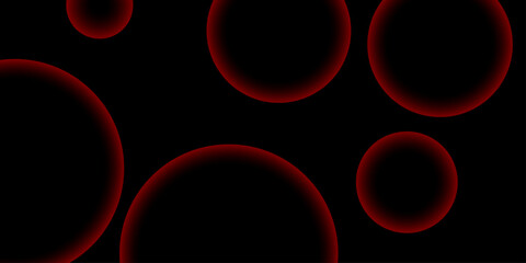 Elegant red glowing circle pattern on black background, modern abstract vector design for wallpaper, fabric, textile prints, interior décor, contemporary art, futuristic lighting, and stylish