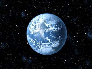 Obraz premium The beautiful blue planet earth hanging in a starry black space