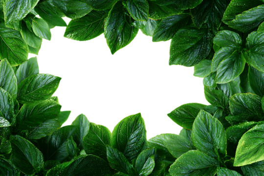  Lush green foliage creates a natural frame. Perfect for text or image placement.