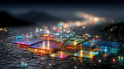 Exploration of an ultra-detailed photonic integrated circuit with colorful waveguides in laboratory lighting