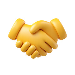 Yellow emoji hands shaking in agreement isolated on a transparent background handshake