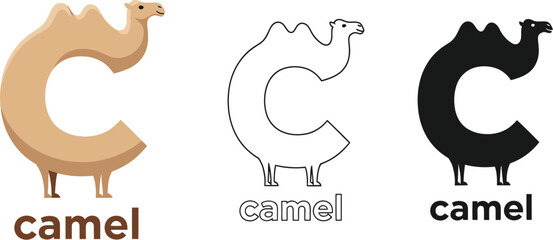 Camel logo design inspiration creative animal branding c letter mark desert animal logo idea