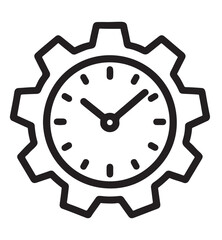 Wall clock icon silhouette vector icon, symbol on white background