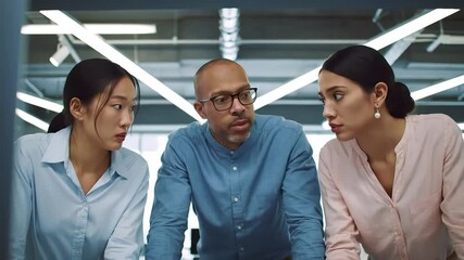 Teamwork in Action Three Colleagues Discussing Business Strategy - Powered by Adobe