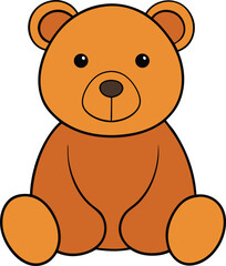 Obraz premium sitting teddy vector illustration on transparent background