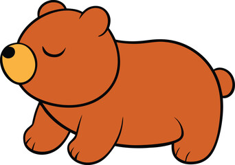 Fototapeta premium sleepy bear vector illustration on transparent background