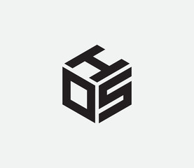 Modern Geometric Cube Monogram Logo Design, 