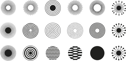 Circles vector design elements collection for abstract patterns and graphic resources use