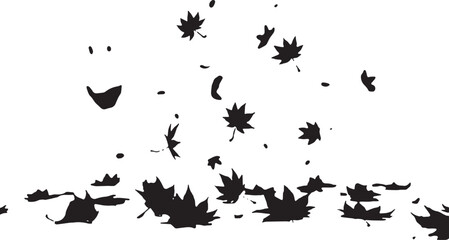 Autumn Leaves Scattered on Ground Fall Season Foliage Illustration Vector