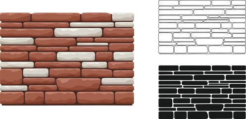 Stone wall texture vector illustration for background design and pattern creation use