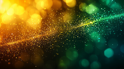 Jamaican Independence Day, soft blur background in Jamaican flag colors, warm and festive mood. Bokeh lights.