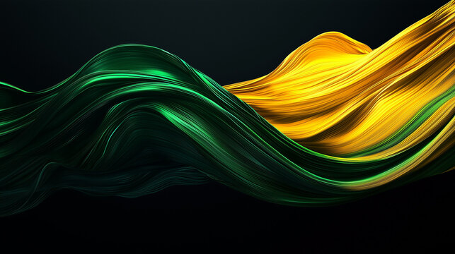 Smooth gradient background with transition from black to green and yellow, minimalistic. Jamaica Independence Day. - Powered by Adobe