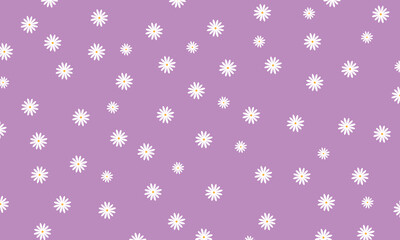 Daisy flower pattern on purple background. Floral pattern background.