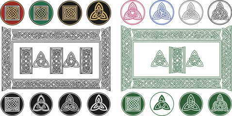 Celtic knot designs vector art illustrations for tattoo and graphic design elements set
