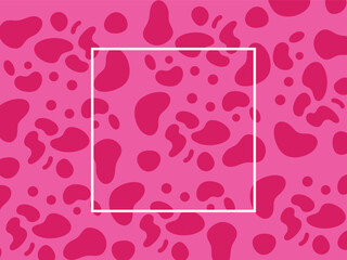 A vibrant pink background featuring a repeating pattern of organic, blob-like shapes.