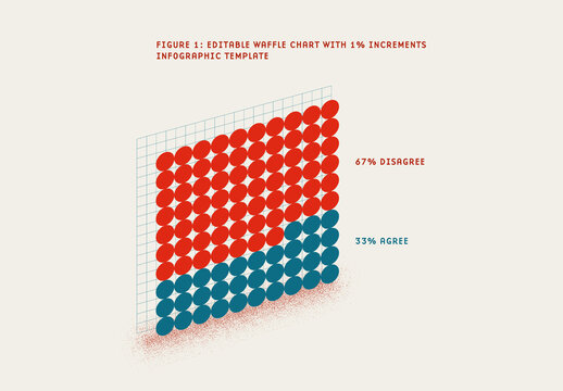 Editable Waffle Chart with Circular Increments for Infographic Template