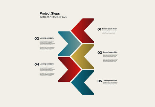 Project Steps Infographic Template with Arrows Elements