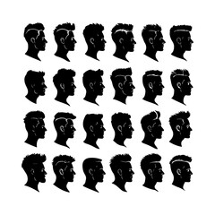Crew Cut Hair Style Silhouette