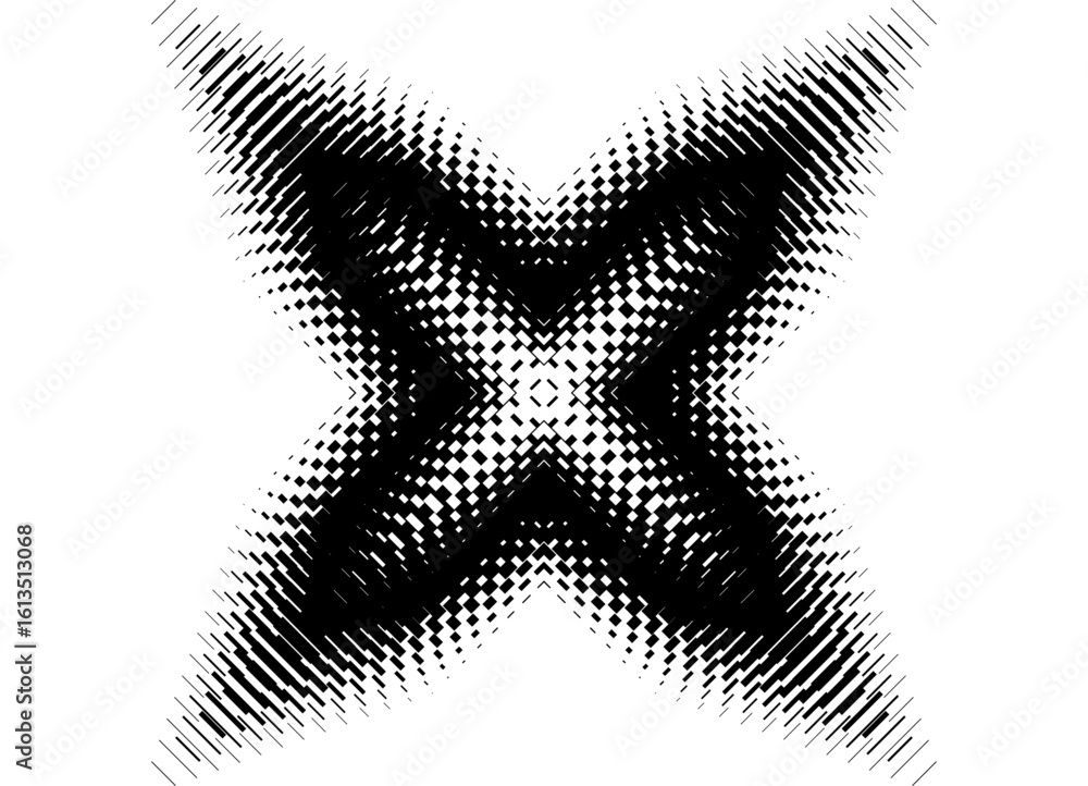 Poster abstract vector pattern of black pixels on a white background. design element in the shape of the le