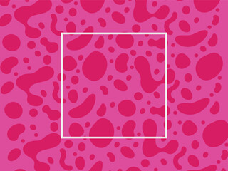 A vibrant pink background featuring a repeating pattern of organic, blob-like shapes.