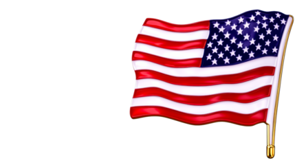 American flag waving against a clear background