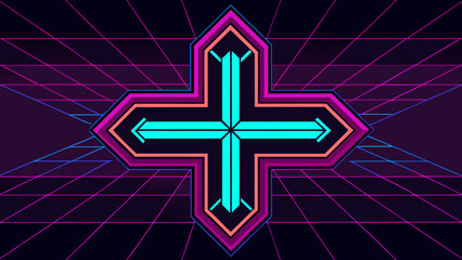 Cyberpunk Style Blueprint with Purple Edges and Soft Glow