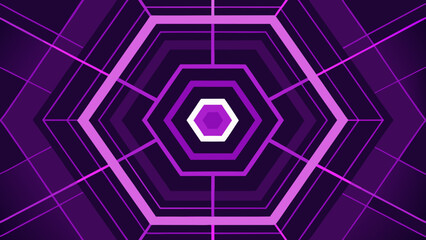 Violet Glowing Hex Pattern with Radial Symmetry