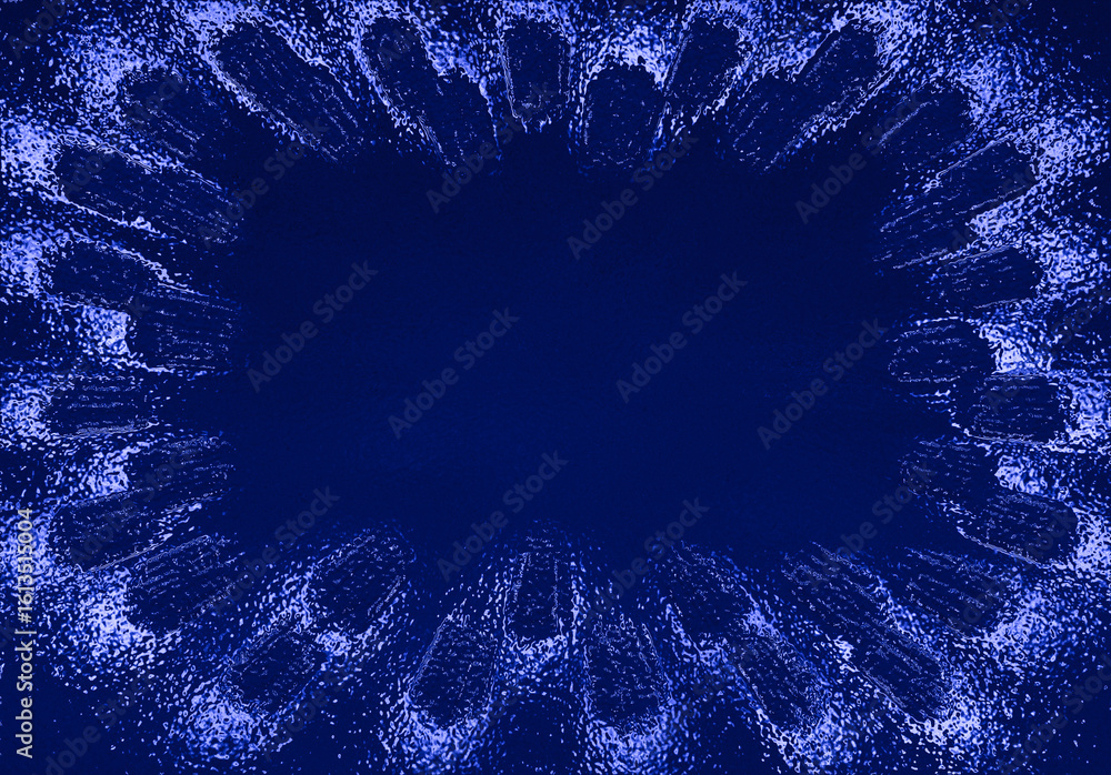 Poster blue christmas background. blue background with ice pattern closeup. stylish backdrop with cube effe