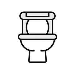 Simple toilet icon isolated on white background