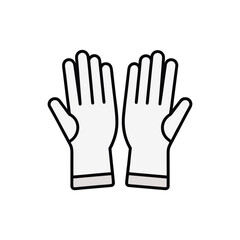 Pair of light gray protective gloves isolated on white background