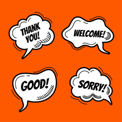 Comic speech bubbles vintage style