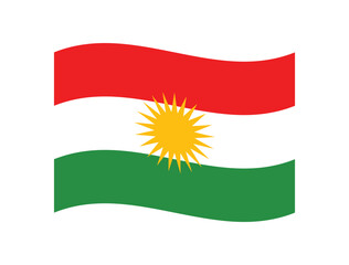 Waving flag of Kurdistan Region, Iraq