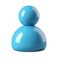 Blue abstract humanoid shape isolated on transparent background