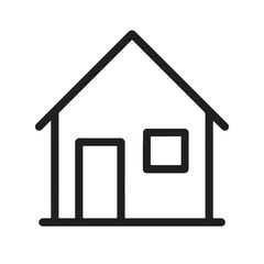 Simple line icon of a house, silhouette vector icon, symbol on white background