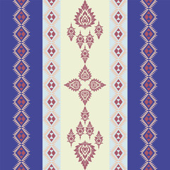 Diamond shape and Thai pattern style for background, seamless pattern.