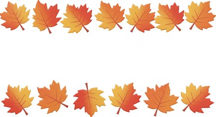 Obraz premium Autumn leaves border design