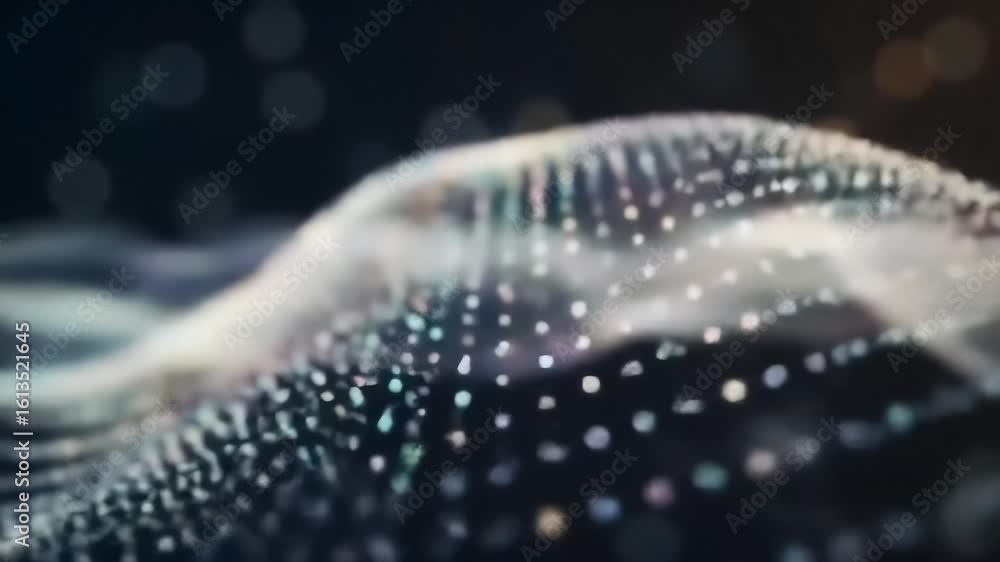 Poster light wave motion elegant abstract particles flowing in the dark