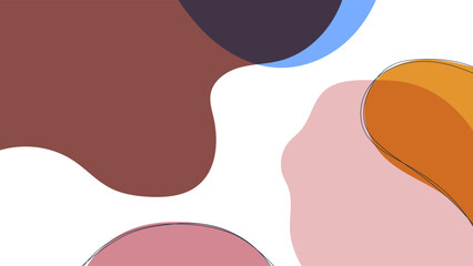 ABSTRACT WHITE BACKGROUND WITH HAND DRAWN SHAPES COLORFUL PASTEL FLAT DESIGN VECTOR TEMPLATE FOR WALLPAPER, COVER DESIGN