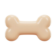 Glossy Beige Dog Bone On Transparent Background With Smooth Surface