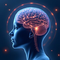 Obraz premium human head with brain
