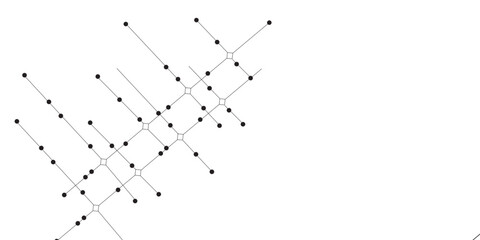 A beautiful Chaotic abstract line seamless pattern .Technology black illustration . Connected lines with dots .graphic background dots with connections for your design, illustration	
