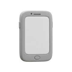 Smartphone With Protective Case On Transparent Background Displayed Front View
