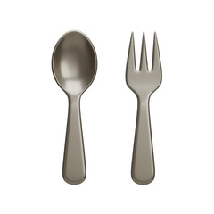 Cutlery Set With A Spoon And Fork On Transparent Background