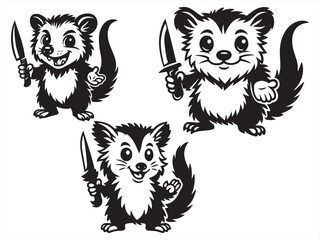 Fototapeta premium Killer Panda with Knife – Creepy Cute Horror SVG