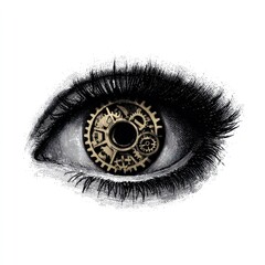 Eye with intricate gears