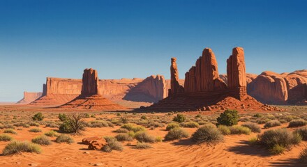 Monument Valley and Bryce Canyon National Park showcase the red rock desert landscapes of Arizona and Utah, revealing the scenic beauty of the American Southwest
