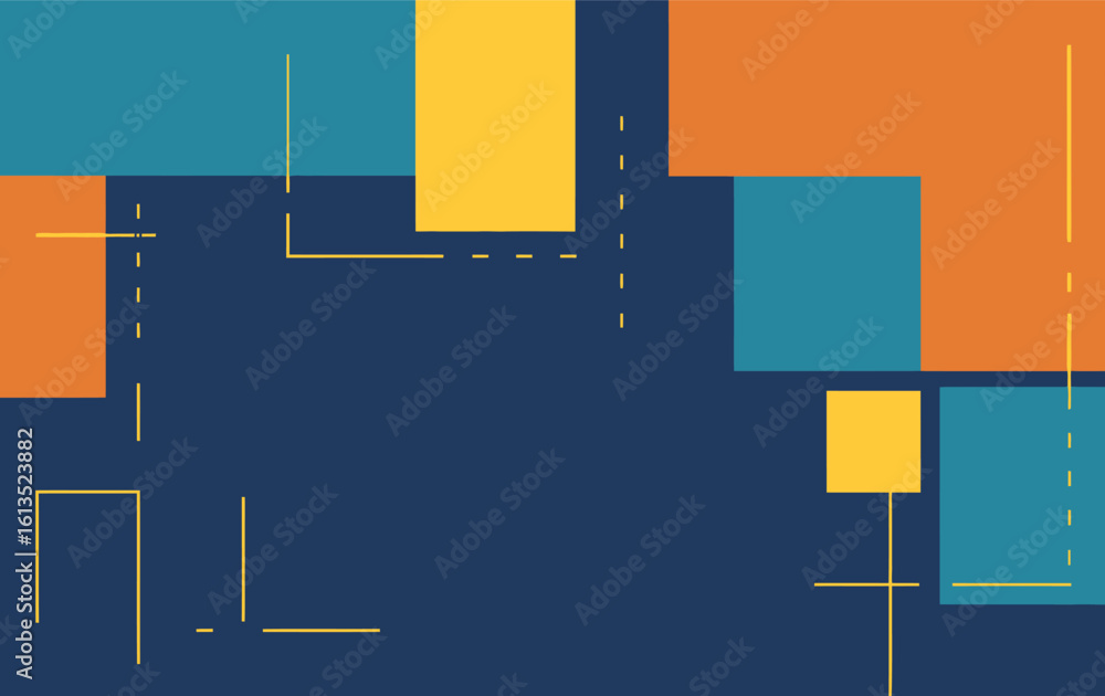 Poster abstract geometric background with squares and lines