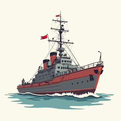 Fototapeta premium Battle Ship Very Cool Design