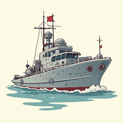 Fototapeta premium Battle Ship Very Cool Design
